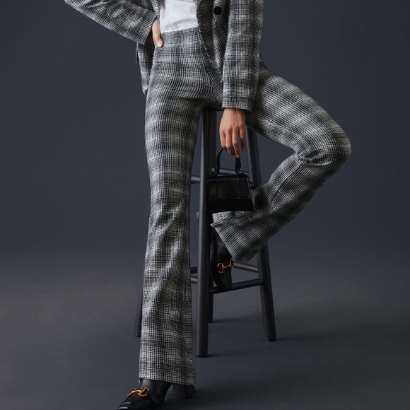 Anthropologie Maeve Plaid Bootcut Pants - Picture 2 of 6